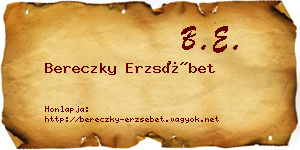 Bereczky Erzsébet névjegykártya