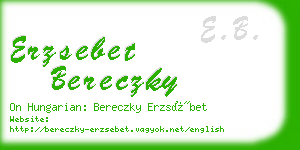 erzsebet bereczky business card